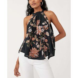 Free People Emily Printed Tank / Black